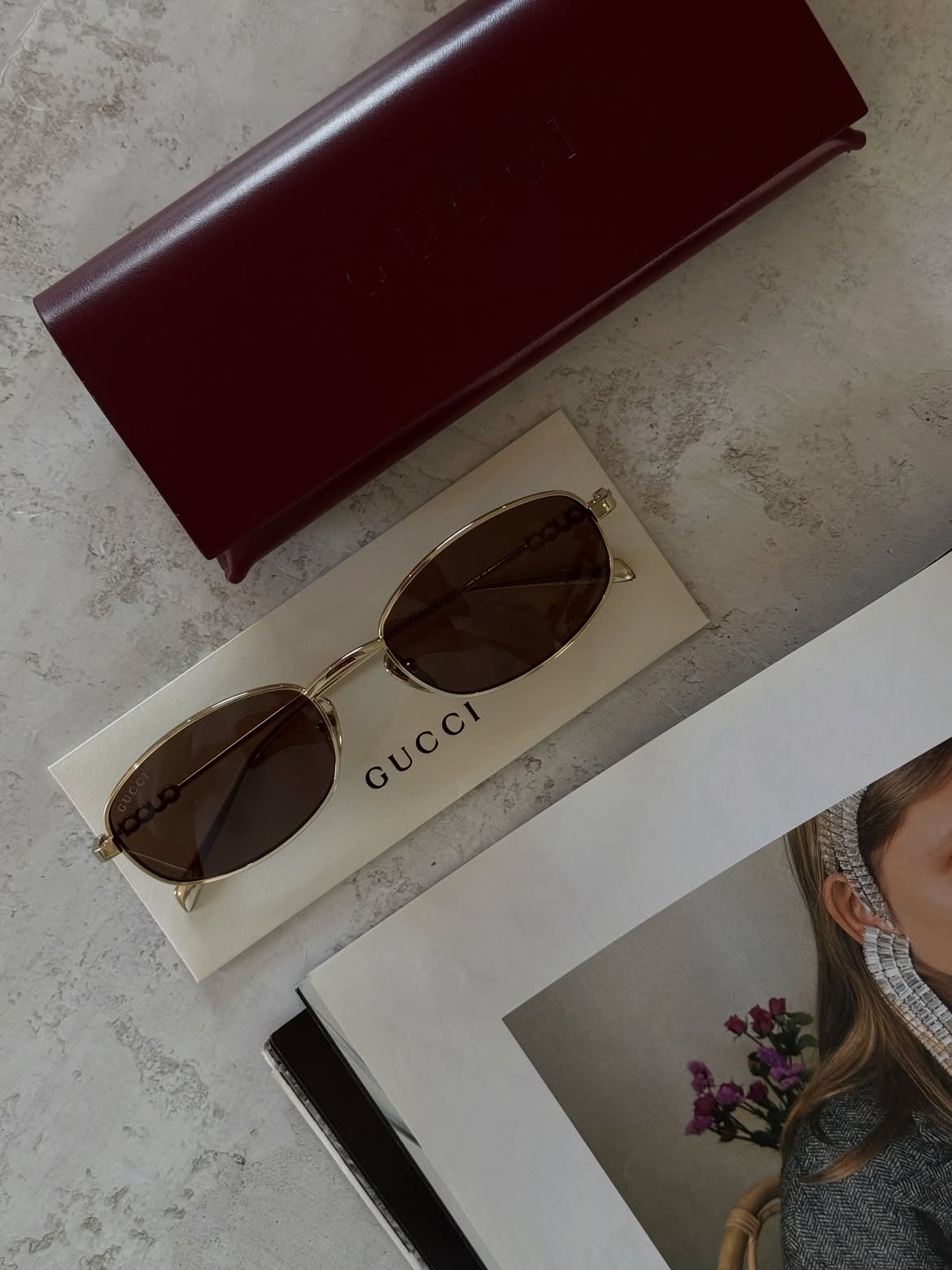 Очки Gucci Oval Metal — Золотой силуэт — фото 2