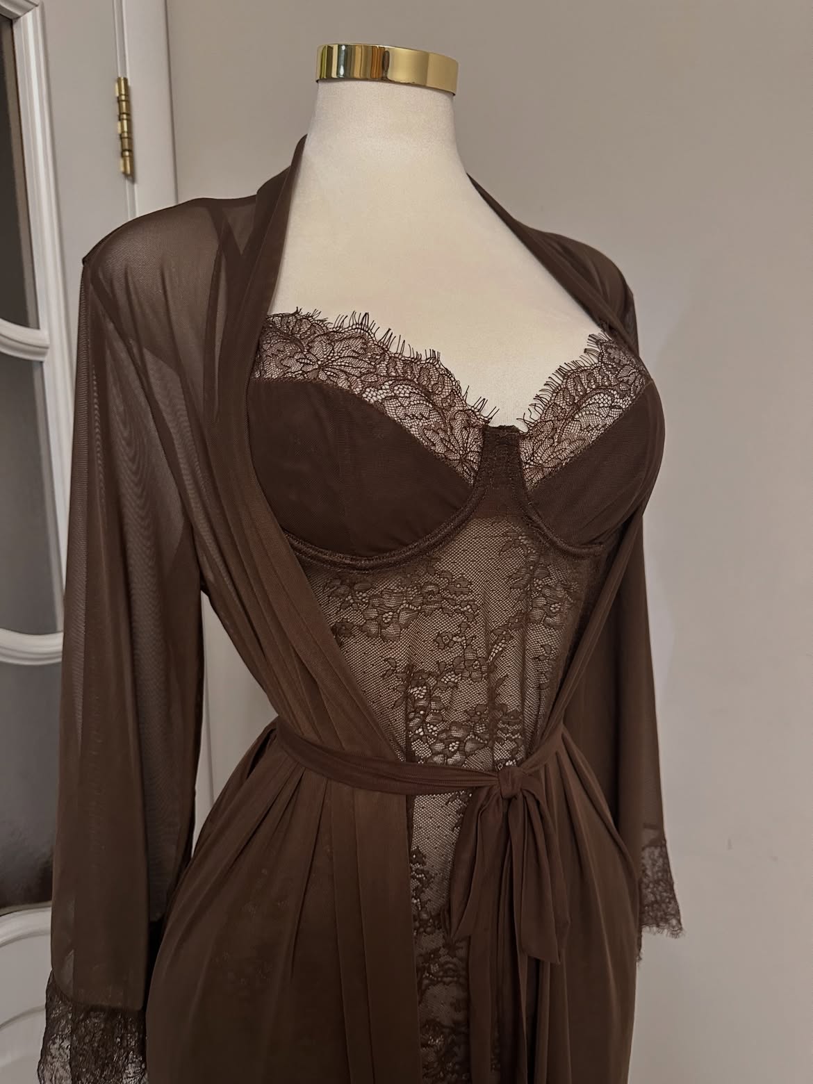 Комплект белья Chocolate Lace — Шоколадное кружево — фото 4